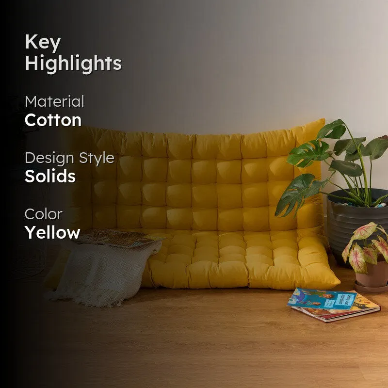 Travis Floor Cushion (Mustard Yellow) - Set Of Two media 2