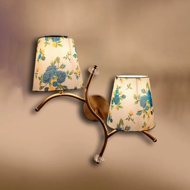 GlowStem Twin Cotton Wall Lamp - White & Blue media 5