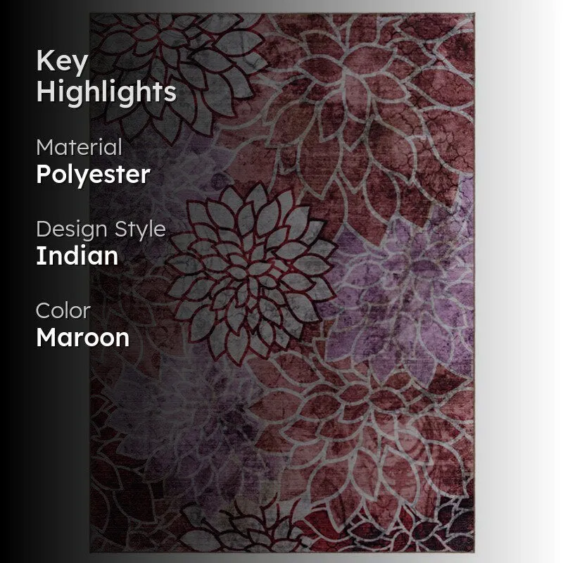 Enaya Floral Carpet - Maroon media 2