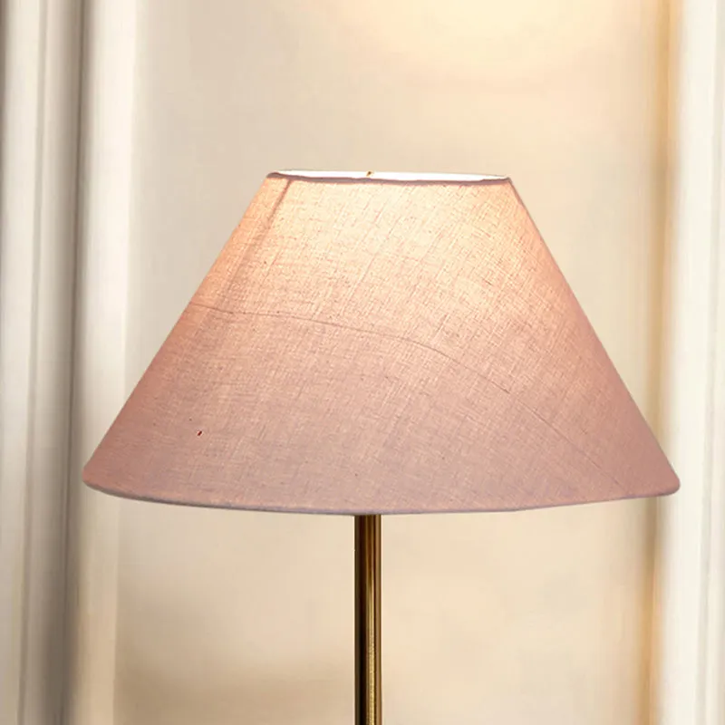 Glow Mesa Cotton & Metal Table Lamp (Empire) - Grey,Gold media 3