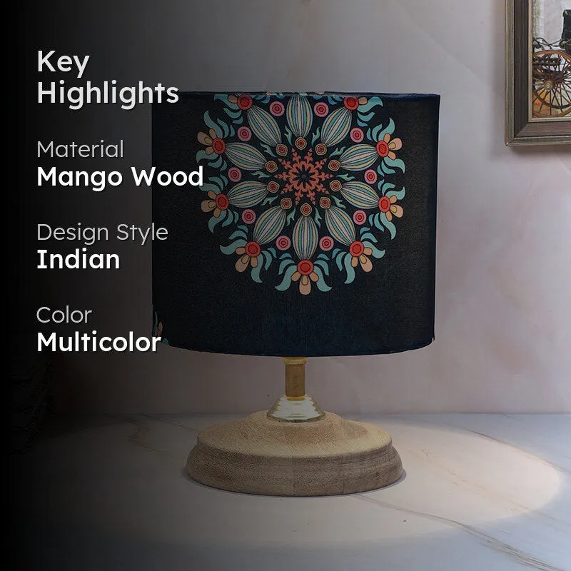 Toile Pebble Printed Mango Wood Table Lamp - Multicolor media 2