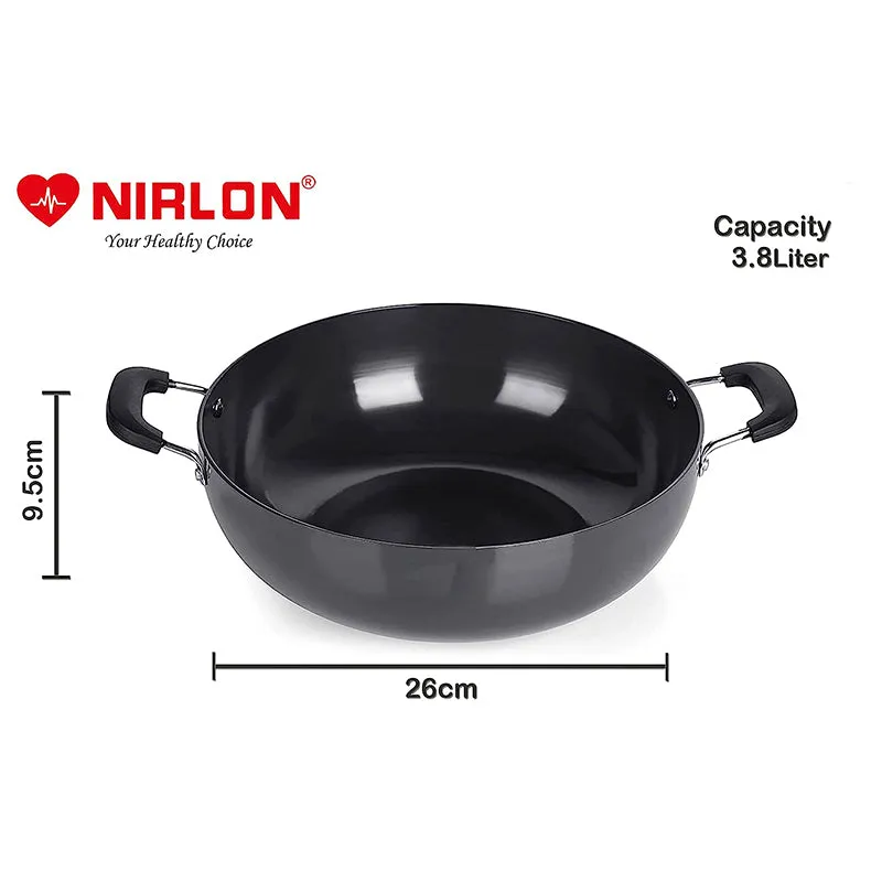 Nirlon Hard Anodized Kadhai - 3800 mL/10 Inches media 7