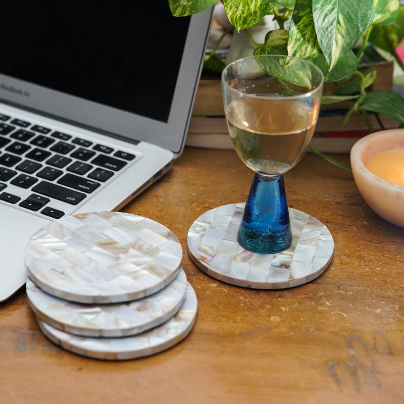Casper Mother Of Pearl Coaster - Set Of Four