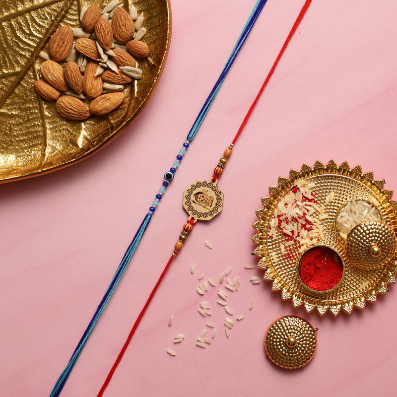 Vinayaka Rakhi with Roli Chawal - Three Piece Set