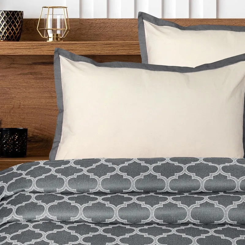 Axis Aura Cotton Bedsheet (Grey) - 224 TC media 4