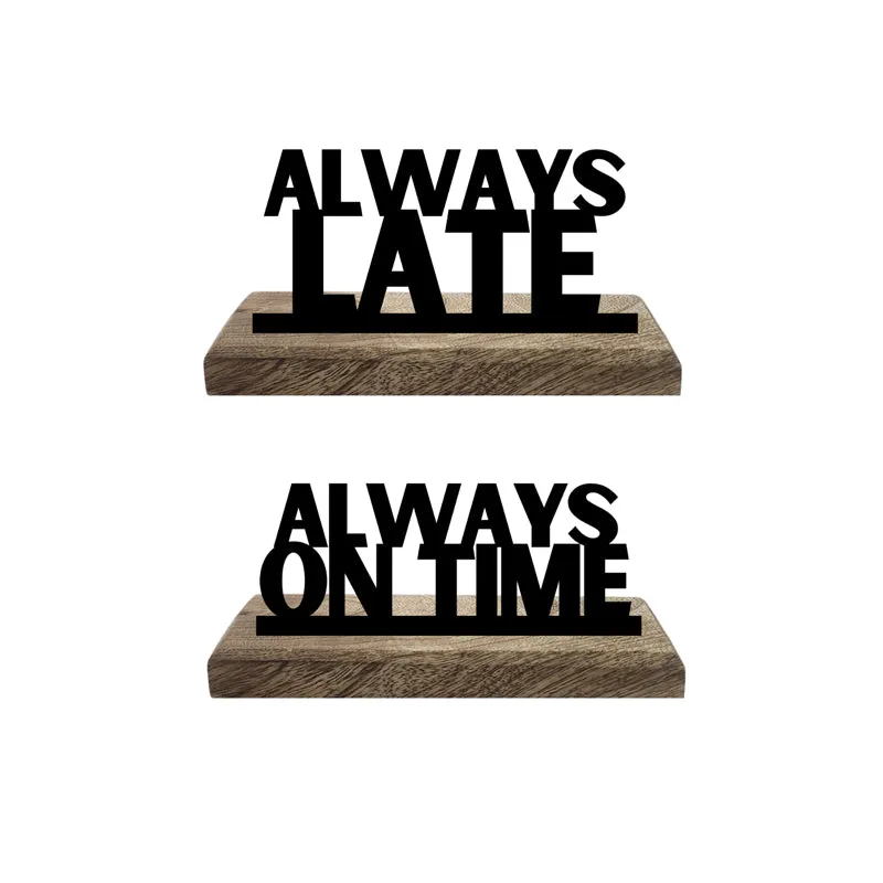 Always Late Typography Showpiece - Set Of Two media 4