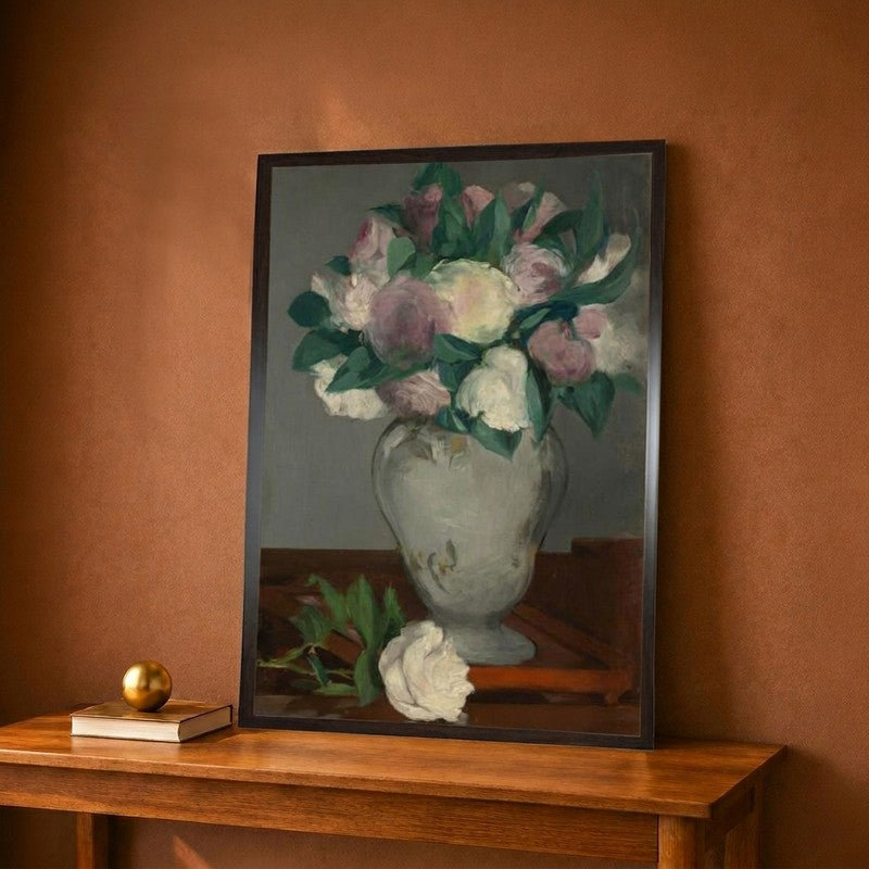 Peonies 1864-65 Canvas Wall Painting - 12 x 18 Inches