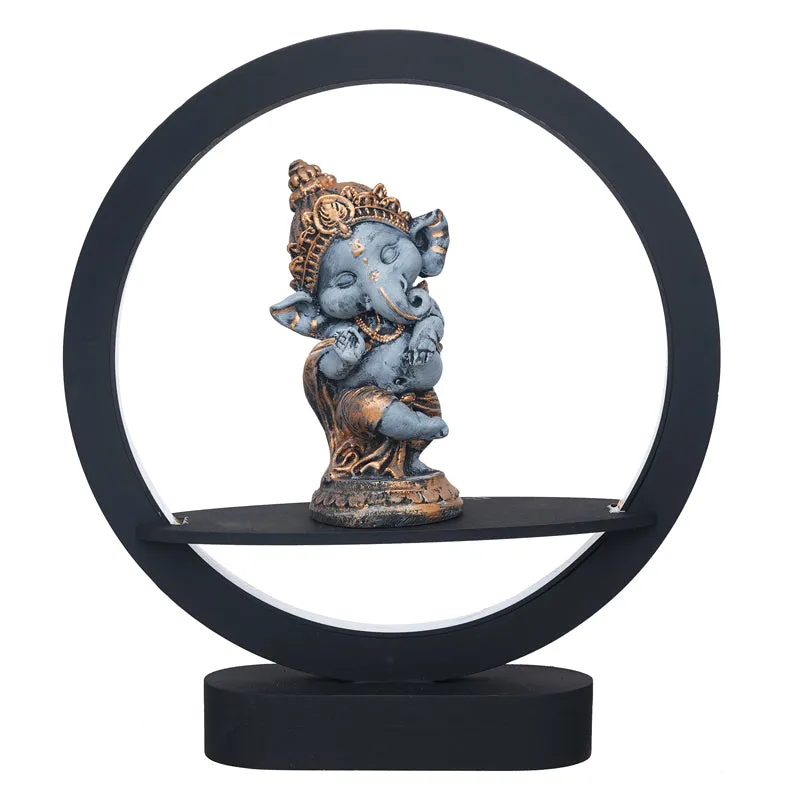 Bal Ganesha LED Wooden Table Lamp - Blue media 3