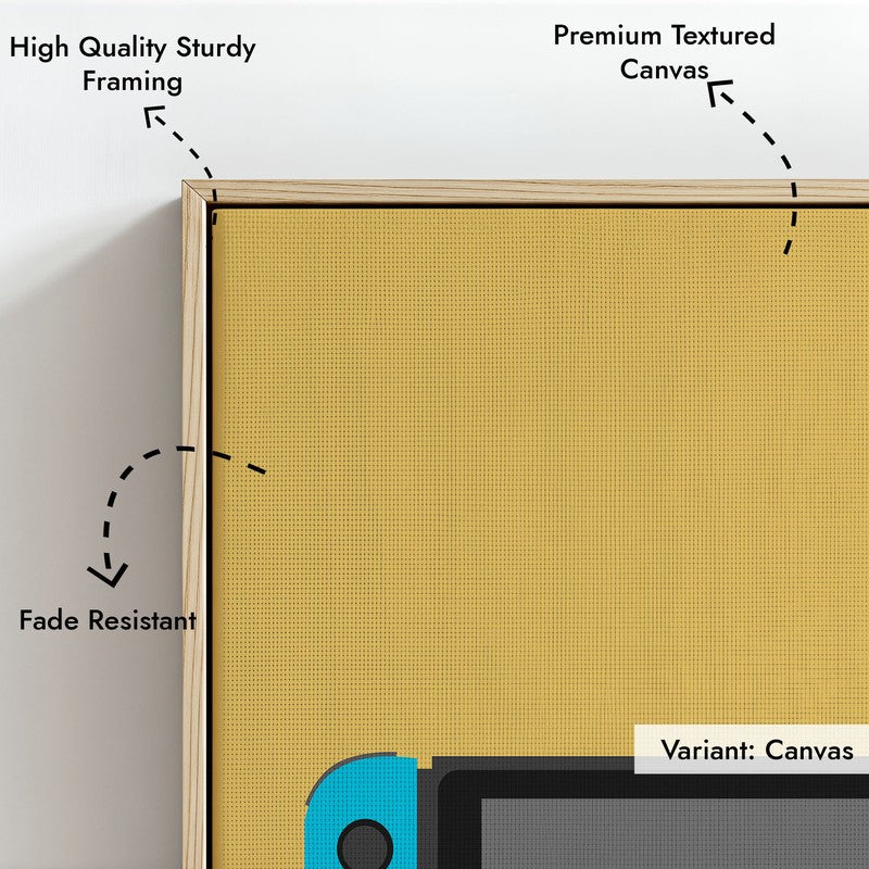 Control Shift Framed Canvas Archival Canvas Wall Painting - Natural Brown Frame media 5