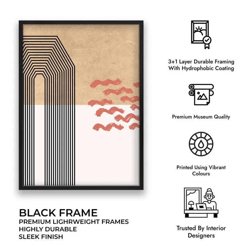 Earthbound Geometry Canvas Wall Painting With Black Frame media 9