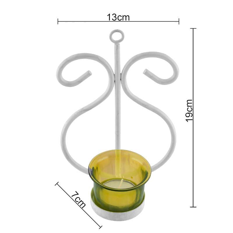 Seina White Frame Sconce Candle Holder (Yellow) - Set Of Two media 4
