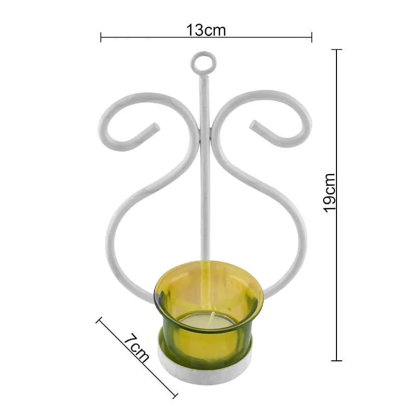 Seina White Frame Sconce Candle Holder (Yellow) - Set Of Two media 4