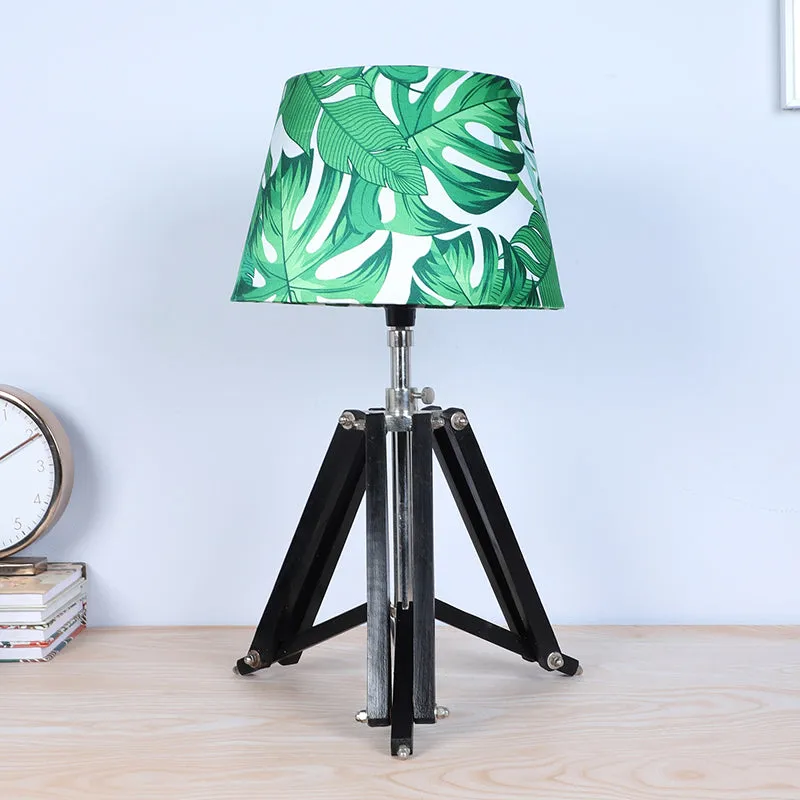 Kaizen Printed Tripod Mango Wood Table Lamp - Green,White,Black media 3