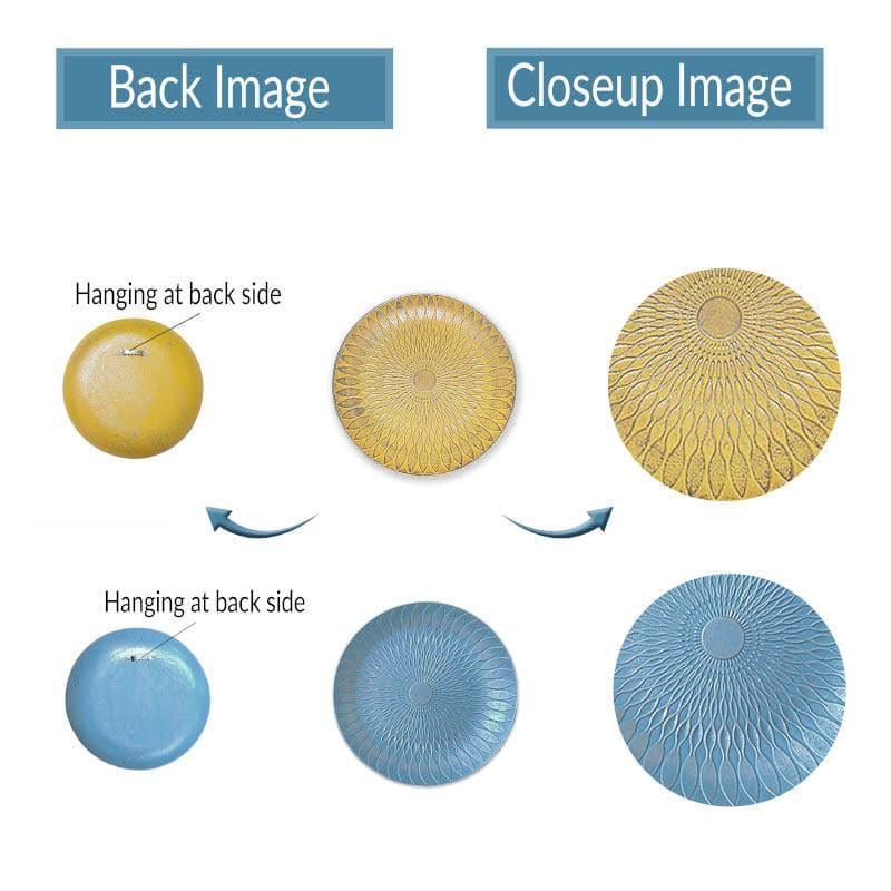 Sinoya Decorative MDF Wall Plates (Blue & Yellow) - Set Of Two media 4