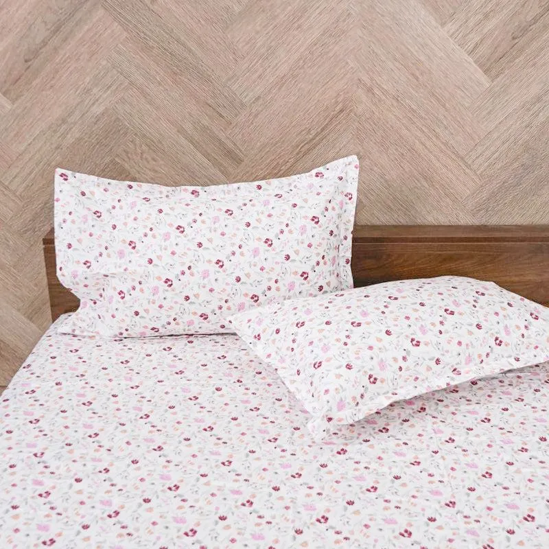 Avani Floral Cotton Bedsheet (Pink) - 180 TC media 4