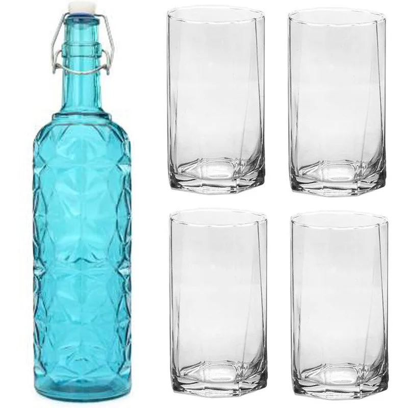 Banks 1000 mL Water Bottle With 250 mL Glasses - Five Piece Set media 1