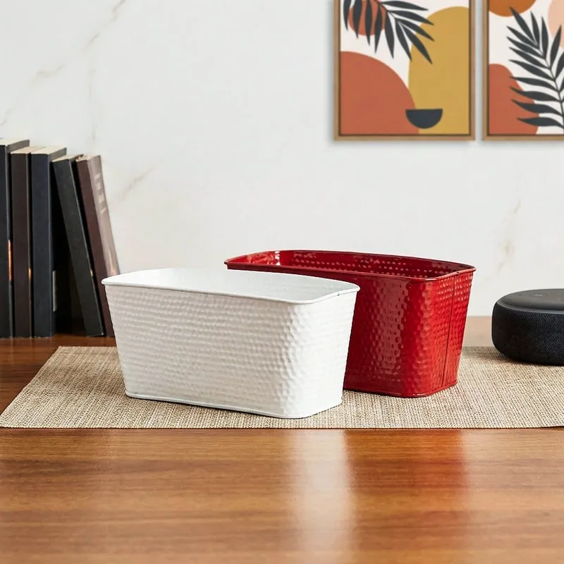 Grow Greens Planter (Red & White) - Set Of Two media 1