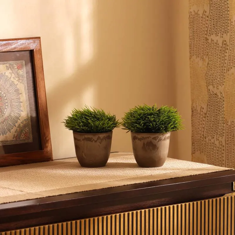 Artificial Topiary Bush With Black Plastic Pot (Set Of Two) media 3