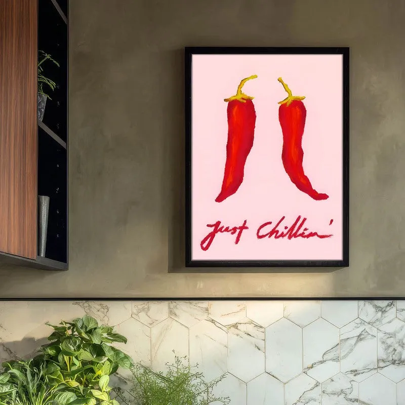 Just Chillin Archival Canvas Wall Art - Black media 3