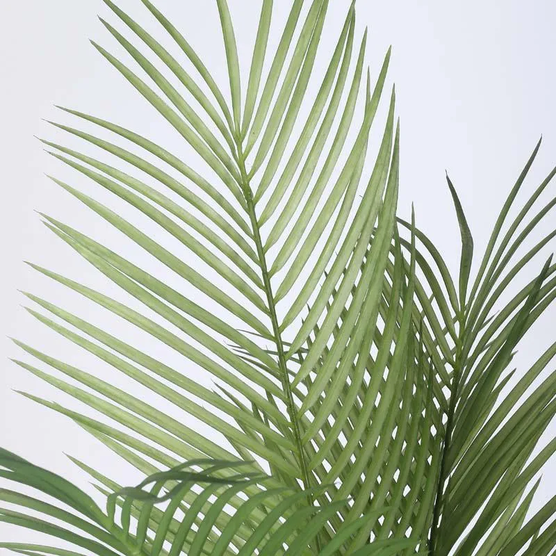 Faux Lush Areca Plam Plant With Black Plastic Pot -  4.3 Feet media 4