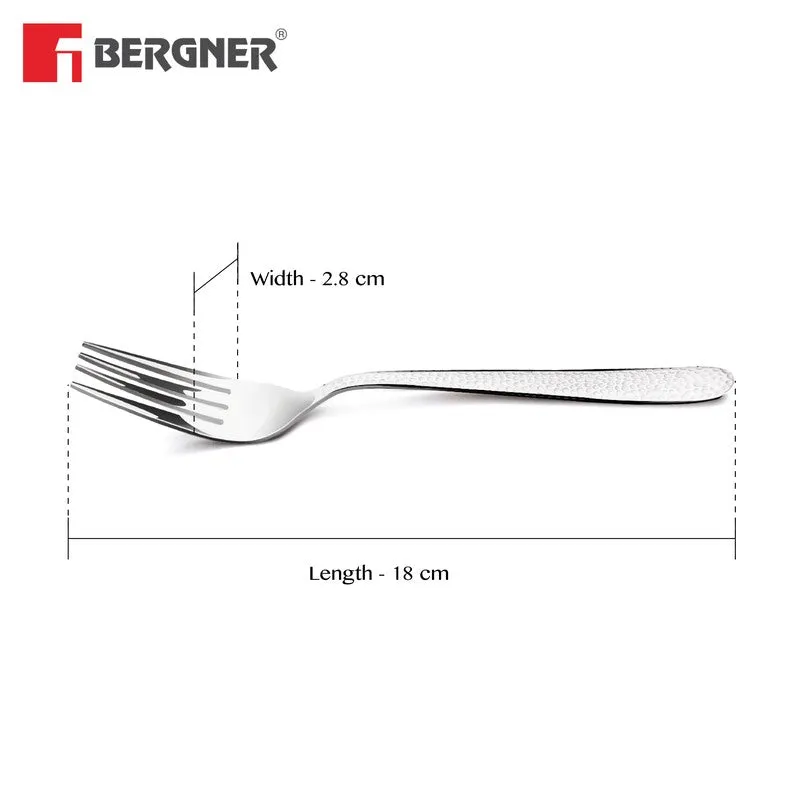 Single silver fork shown horizontally against a white background