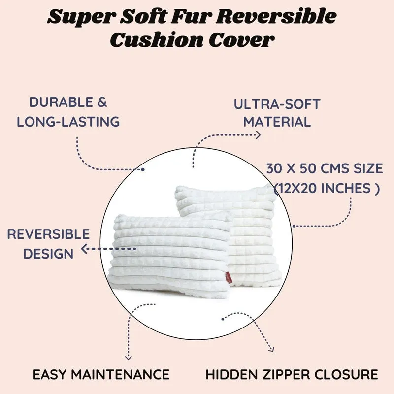 Frost Waffle White Cushion Cover (Rectangle) Set of Two media 6