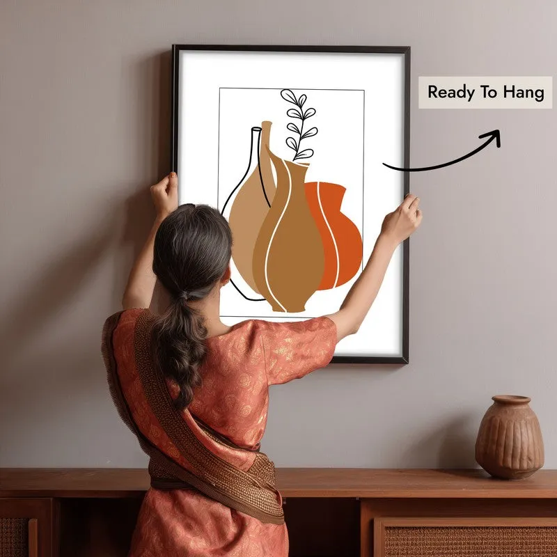 Earthen Jars Canvas Wall Painting With Black Frame media 10