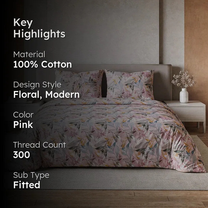 Sprintime Fitted Cotton Bedsheet - 300 TC media 2