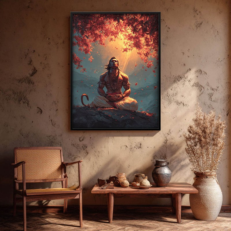 Sri Hanuman Meditating II Archival Paper Wall Art