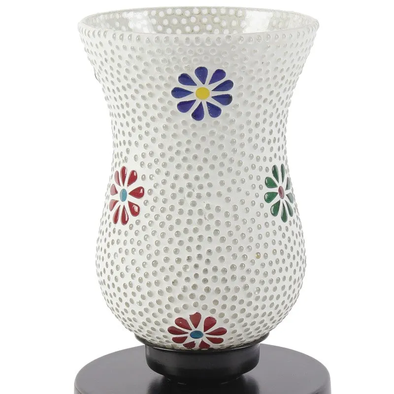 Glorifire Mosaic Glass Table Lamp With Wooden Base - Multicolor media 7