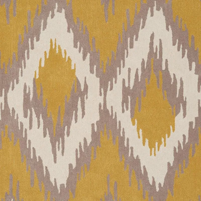 Dwalin Hand Tufted Geometric Wool & Nylon Carpet - Yellow media 4