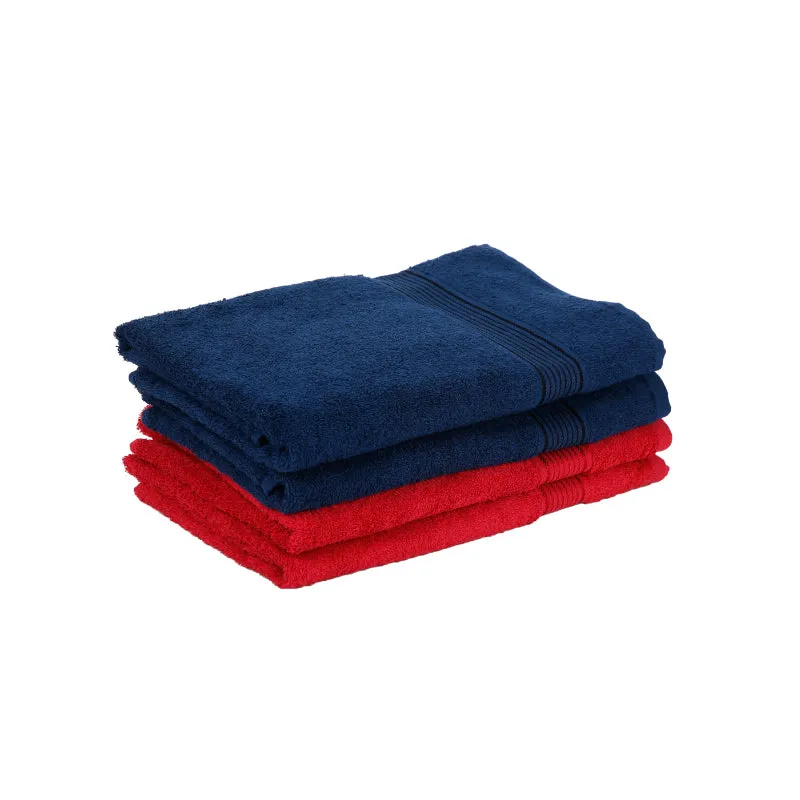 Bodil Bath Towel (Navy Blue & Red) - Set Of Four media 5