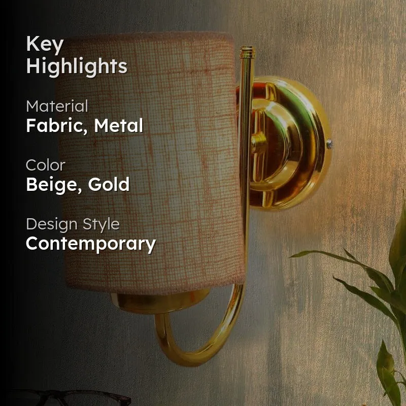 Galora Neva Fabric & Metal Wall Lamp - Beige media 2