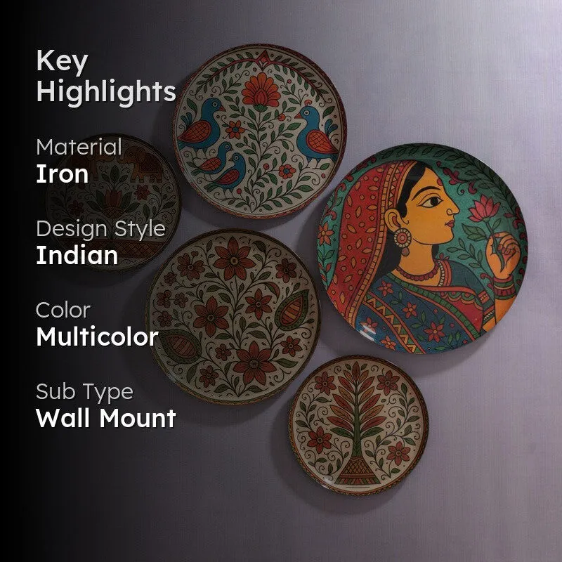 Mughal Bloom Wall Plates - Set of Five media 2