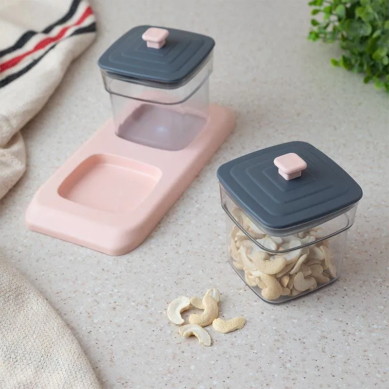 Swift Stack Peach Storage Container With Tray (250 mL Each) - Three Piece Set media 1