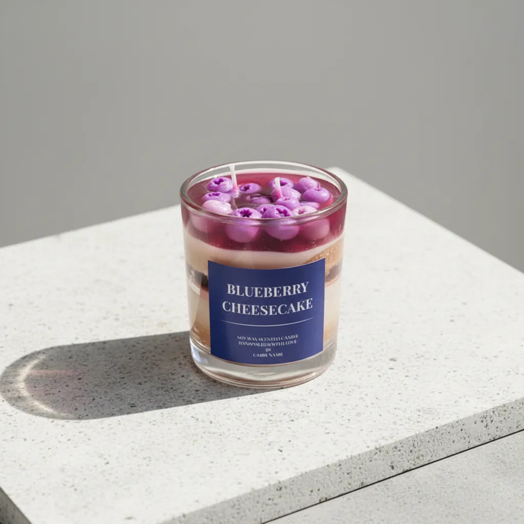 Blueberry Cheesecake Scented Candle - Lavender media 1