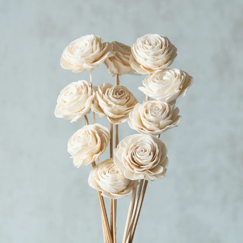 Maicra Sola Wood Rose Flower Stick (White) - Set Of Ten media 3