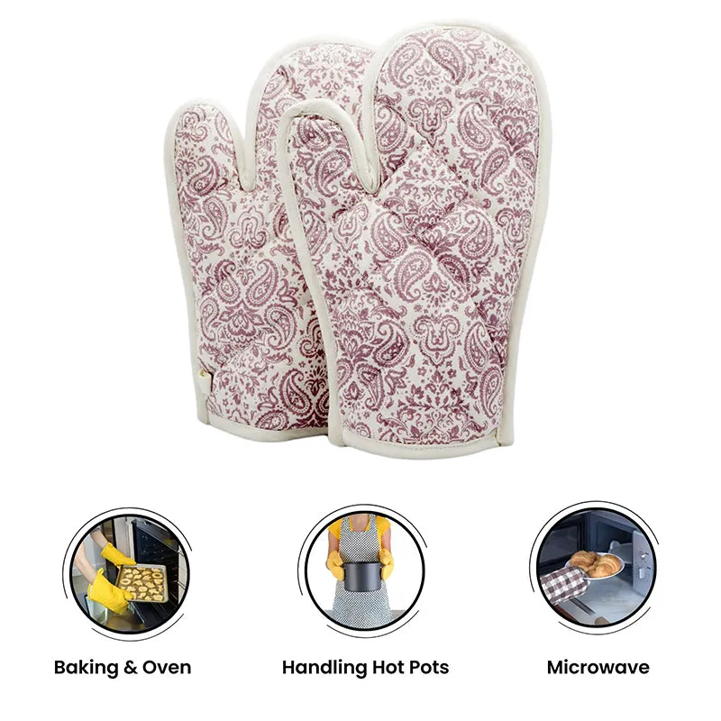 Swayam Tapsi Kitchen Gloves (Pink) - Set Of Two media 3