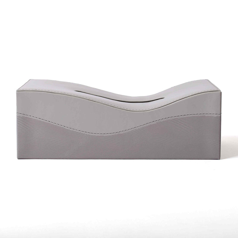 Veltrix Faux Leather Tissue Holder - Grey media 3