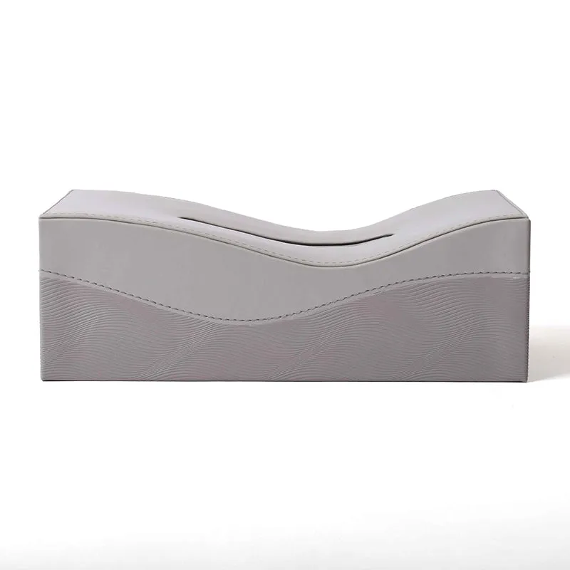 Veltrix Faux Leather Tissue Holder - Grey media 3