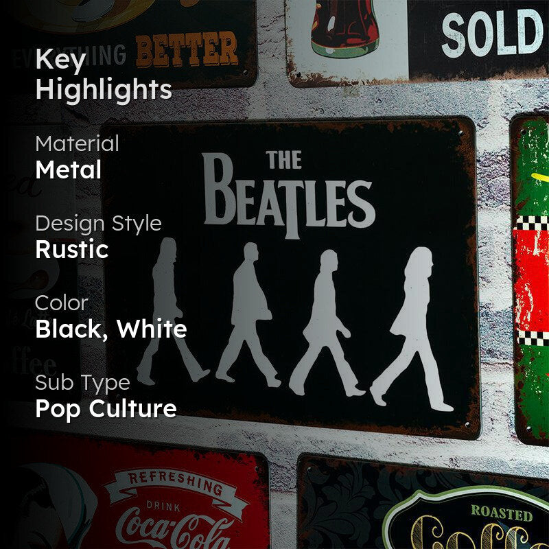 The Beatles Silhouette Retro Metal Wall Accent media 2