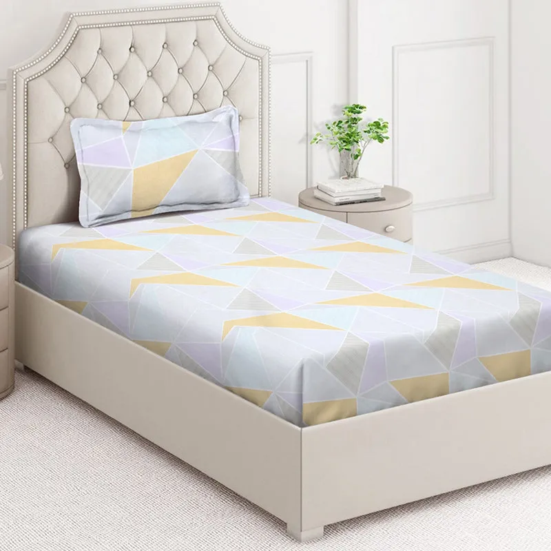 Pastel Prism Geometric Bedsheet - 130 GSM media 1