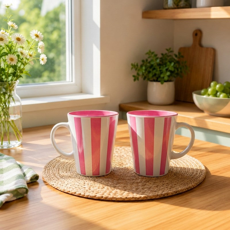 Strawberry Pink Melamine Coffee Mug (440 mL Each) - Set of Two - 440 mL