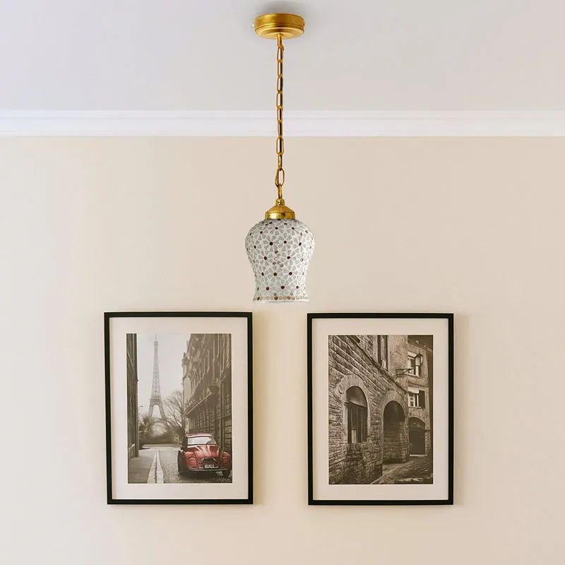 Mosaic Minimal Metal & Glass Ceiling Lamp media 2