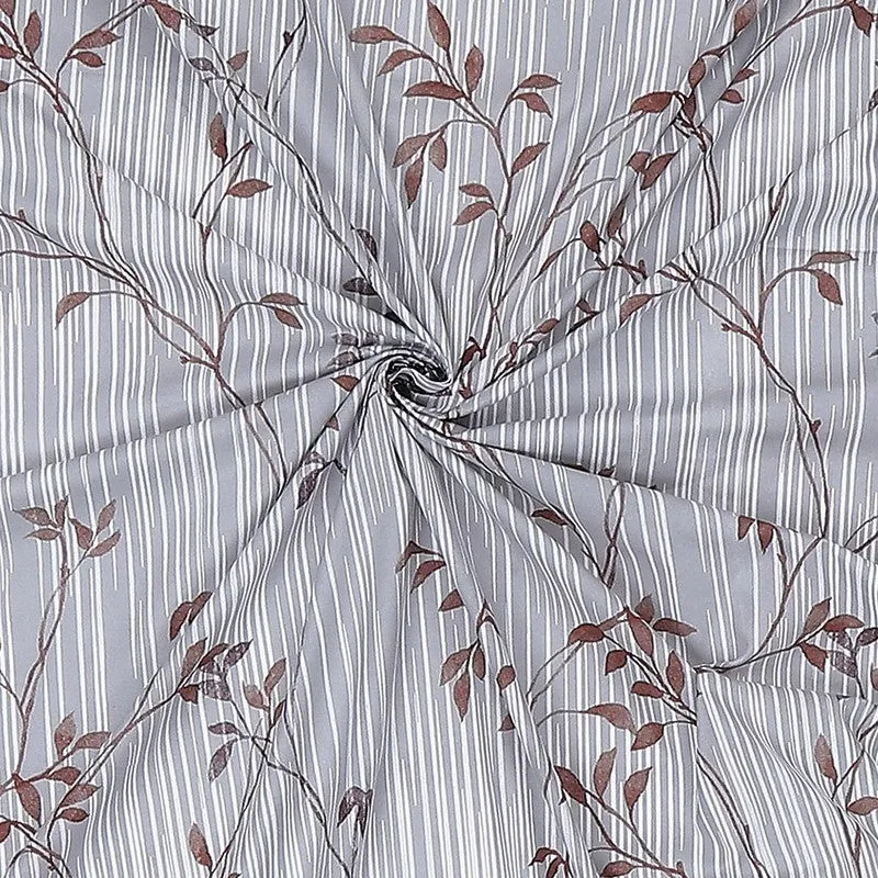 Monte Carlo Flora Form Cotton Bedsheet (White,Brown) - 104 TC media 10