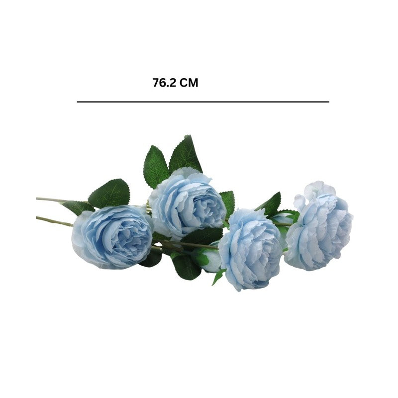 Lifelike Artificial Rose Flower With Natural Touch (Blue) - Set of Three media 5