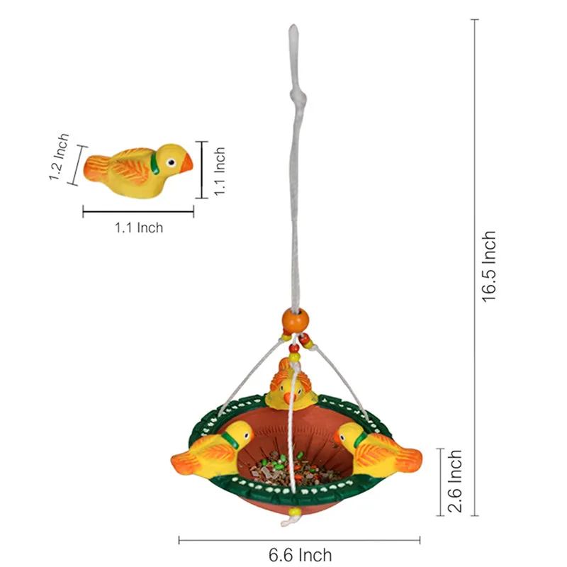 Shakunthala Terracotta Bird Feeder media 5