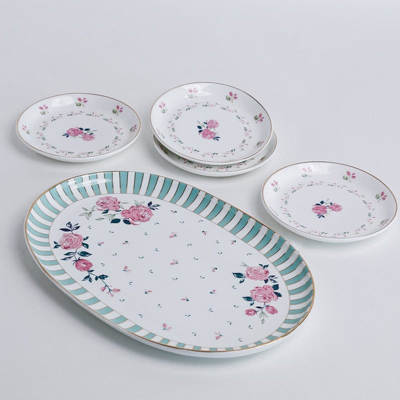 Magique by The Wishing Chair Portrait of Rose Amber Ceramic Platter & Plates With Giftbox - Five Piece Set media 9