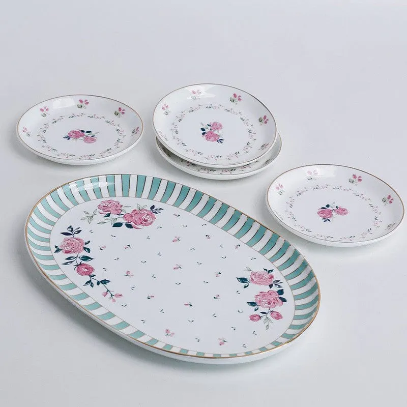 Magique by The Wishing Chair Portrait of Rose Amber Ceramic Platter & Plates With Giftbox - Five Piece Set media 9