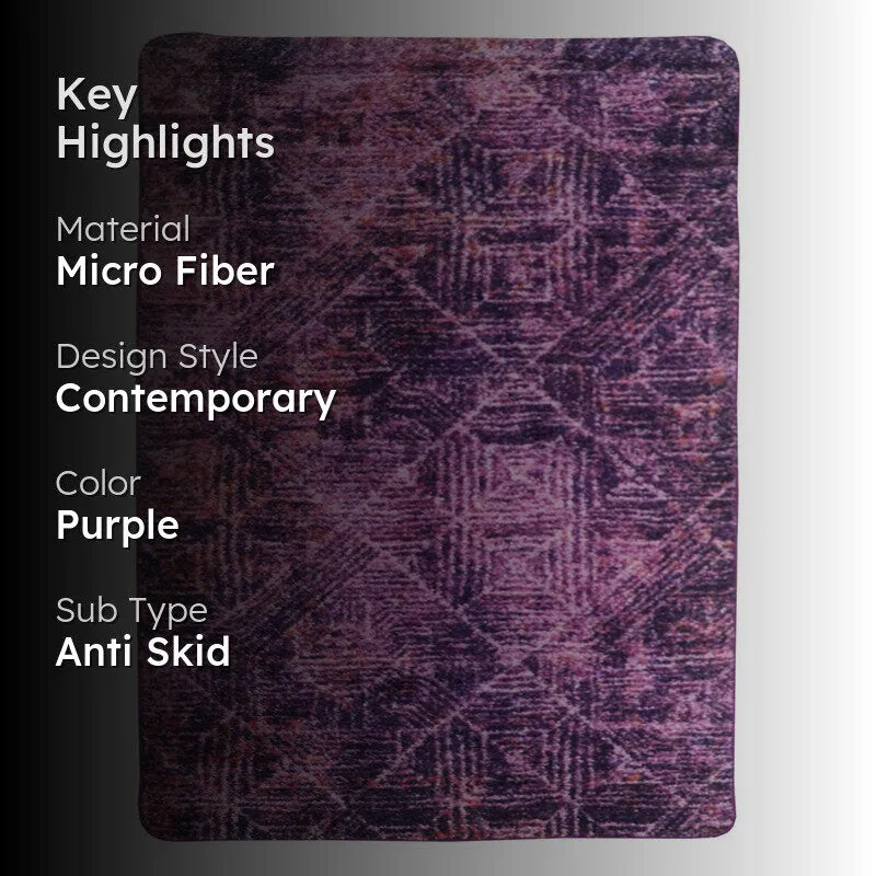 Fayric Abstract Micro Fiber Area Rug - Purple media 2